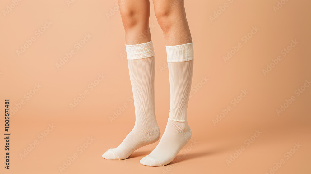 long white socks on female legs long white socks on female legs