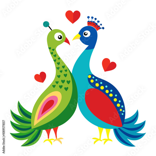 Lovebird Vector Art for Valentine's Day and Romantic Themes