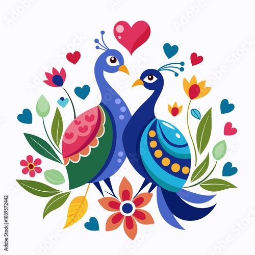 Lovebird Vector Art for Valentine's Day and Romantic Themes