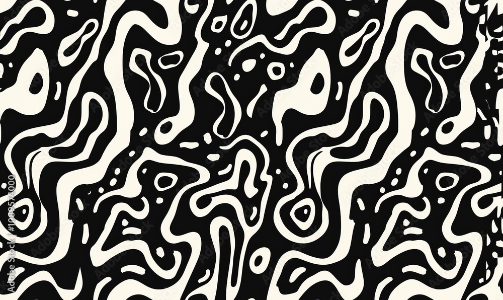 Intricate Black and White Abstract Pattern Design Intricate Black and White Abstract Pattern Design