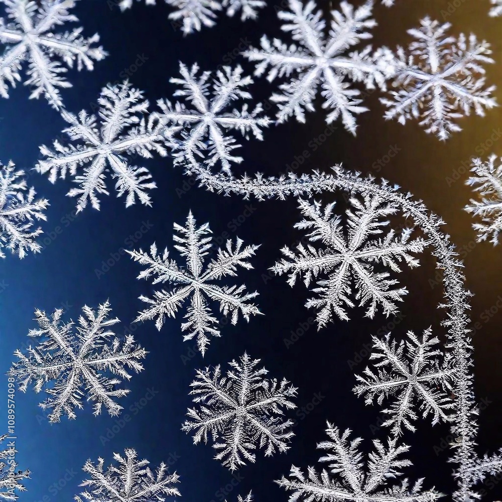 Create an Extreme Macro photo of Winter Solstice window decorations. Apply Rack Focus to zoom in on a specific detail, such as snowflakes or frosted glass, with a High Angle Shot to capture the decora Create an Extreme Macro photo of Winter Solstice window decorations. Apply Rack Focus to zoom in on a specific detail, such as snowflakes or frosted glass, with a High Angle Shot to capture the decora