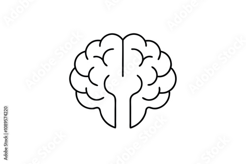 Brain line art vector illustration