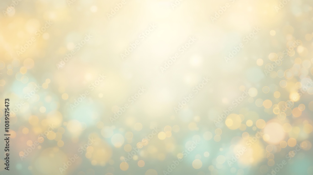 Obraz premium Abstract Background Of Soft Golden And Teal Bokeh Lights