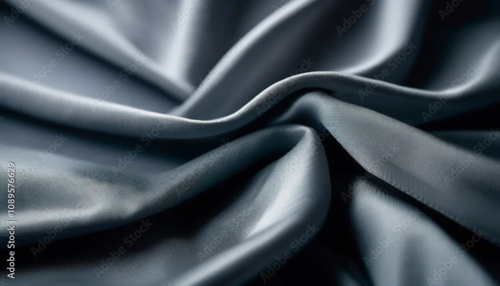 Fototapeta premium Draped natural grey linen as a background. 