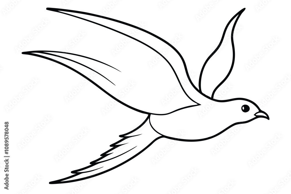 Flying bird line art vector illustration Flying bird line art vector illustration