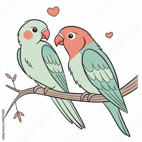 Lovebird Vector Art for Valentine's Day and Romantic Themes