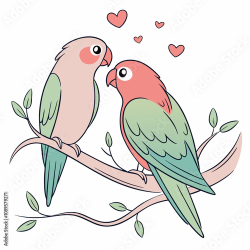 Lovebird Vector Art for Valentine's Day and Romantic Themes