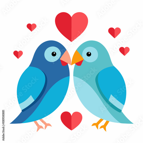 Lovebird Vector Art for Valentine's Day and Romantic Themes