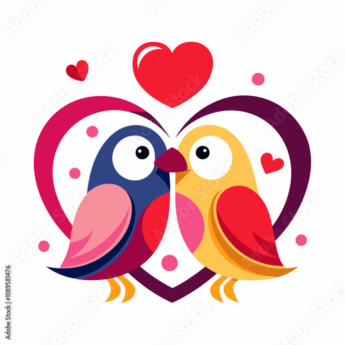 Lovebird Vector Art for Valentine's Day and Romantic Themes