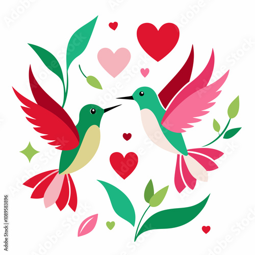 Lovebird Vector Art for Valentine's Day and Romantic Themes