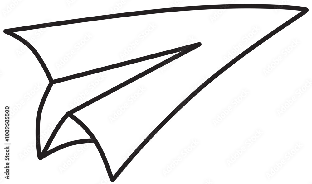 Paper airplane line. Paper airplane line.