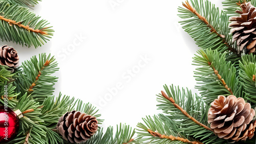 Wallpaper Mural Christmas decoration with fir cones and fir branches isolated on a white background Torontodigital.ca