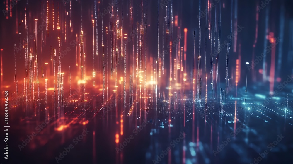 Abstract glowing corporate network with floating financial data Abstract glowing corporate network with floating financial data