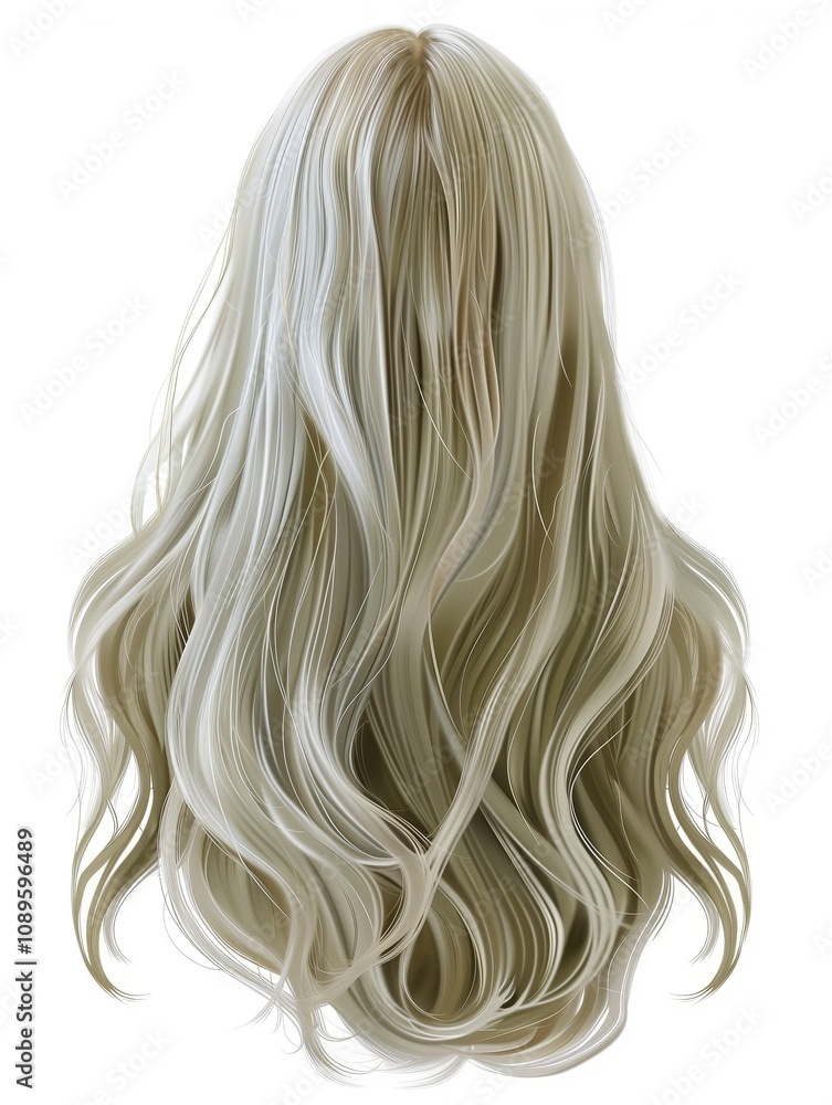 Fototapeta premium Realistic strands of hair on a white background.