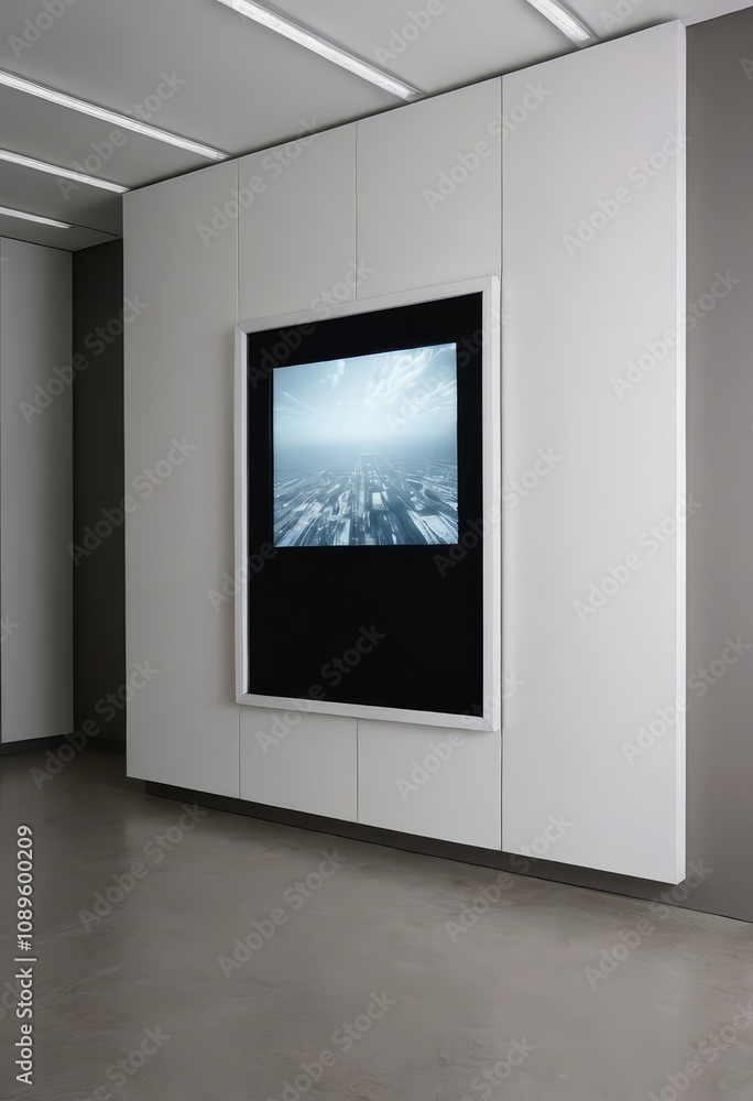 big touch screen, elegant frame, interior design, modern and luxury architecture big touch screen, elegant frame, interior design, modern and luxury architecture