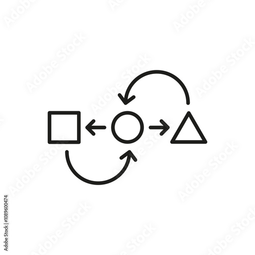 thin line improvement or adaptability icon