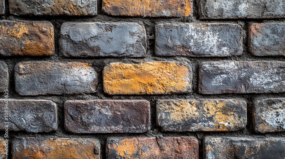 A detailed close up view of a brick wall showcasing many bricks A detailed close up view of a brick wall showcasing many bricks