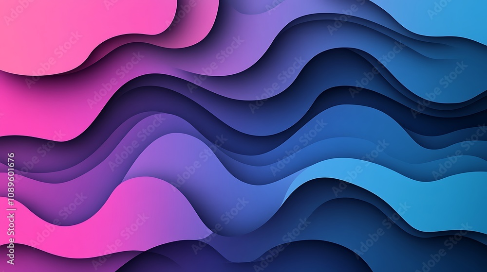 Fototapeta premium Abstract background blue and purple gradient wave