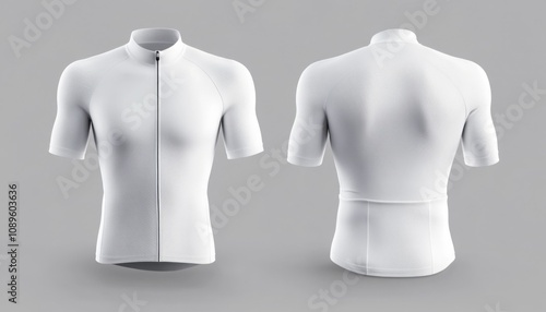 white Cycling jersey template mockup with front and back view.
