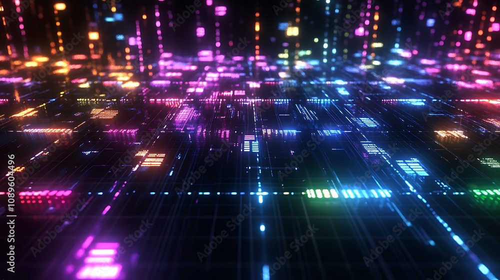 Abstract glowing business data grids forming dynamic market trends Abstract glowing business data grids forming dynamic market trends