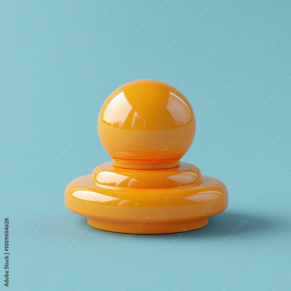 Vibrant Yellow Spherical Object Against Aqua Blue Background