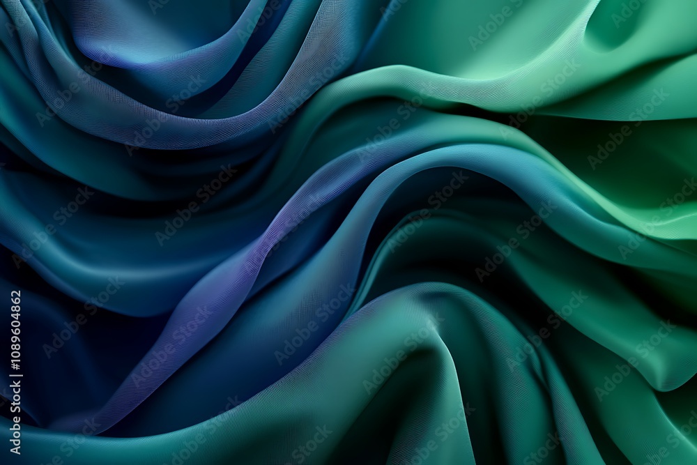 Obraz premium Abstract dark blue and green gradient background with sharp contrasts