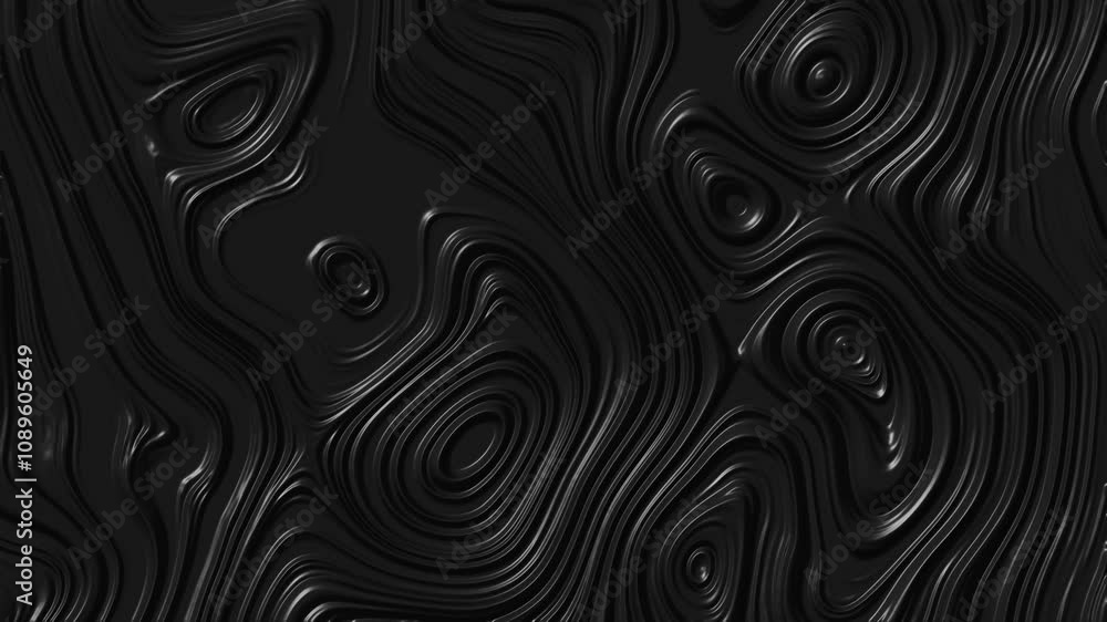 Abstract liquid glassy animated tech background topographic Moving waves morphing line as topographic map