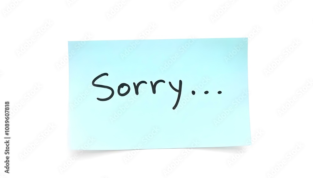 Sorry... sticky note isolated on a white background Sorry... sticky note isolated on a white background