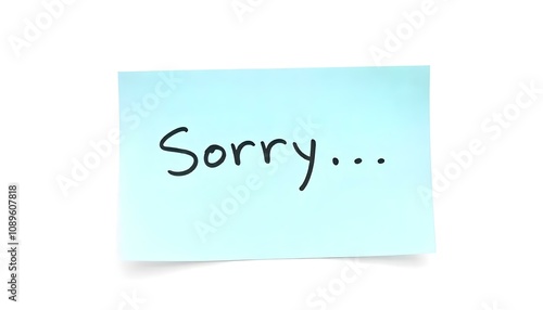 Sorry... sticky note isolated on a white background