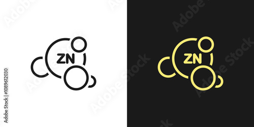 Zinc oxide, eco cosmetics icon. Zinc oxide stamp, badge or sticker. Organic skin care component. Vector