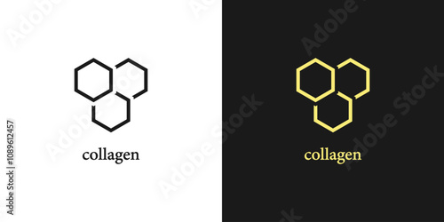 Collagen, eco cosmetics icon. Collagen stamp, badge or sticker. Organic skin care component. Vector