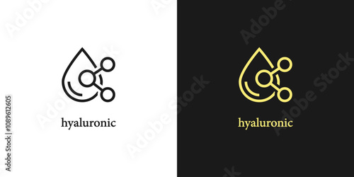Hyaluronic, eco cosmetics icon. Hyaluronic stamp, badge or sticker. Organic skin care component. Vector