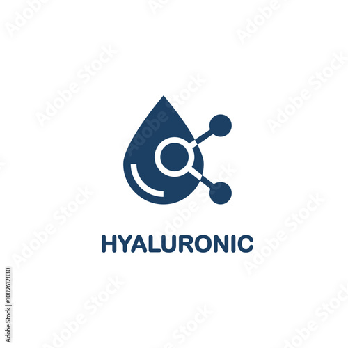 Hyaluronic icon. Hyaluronic element. Organic skin care and cosmetics. Organic cosmetic components for healthy and hydrated skin.