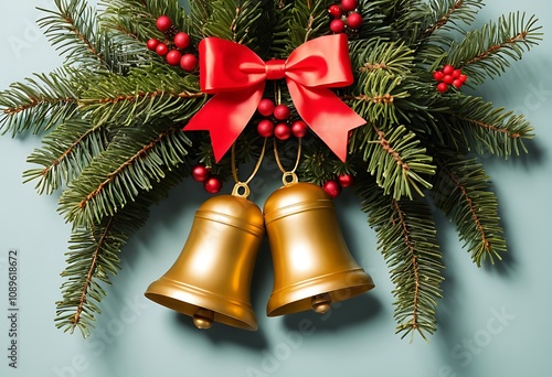 Two handbells on a white background photo