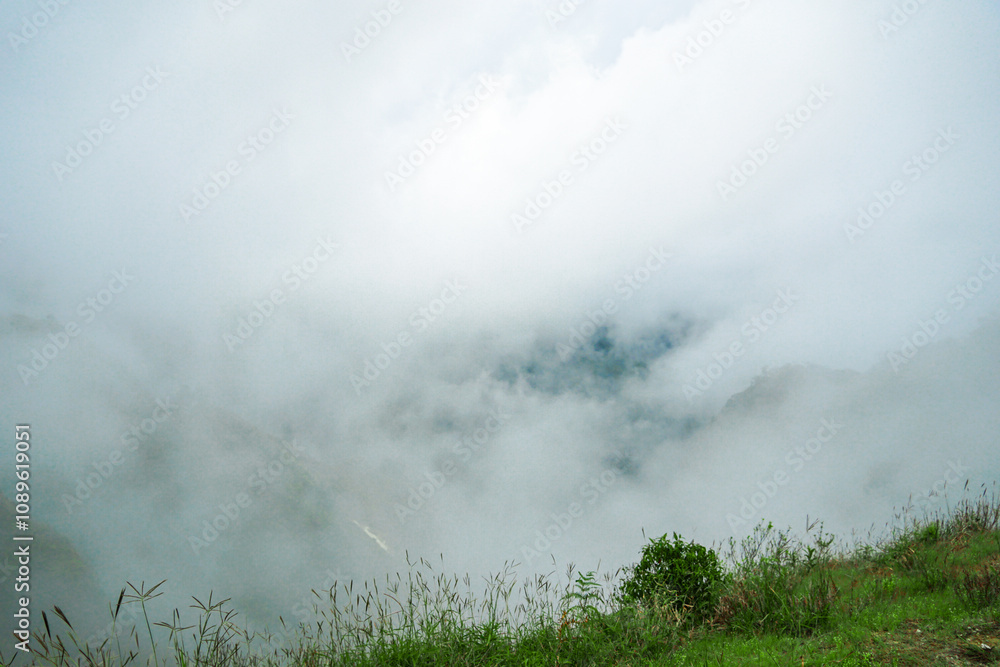 Misty mountain landscape serene valley nature photography foggy environment wide angle view tranquility and beauty Misty mountain landscape serene valley nature photography foggy environment wide angle view tranquility and beauty