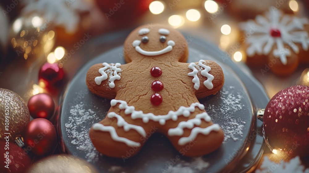Festive Gingerbread Man Cookie Christmas Treat Festive Gingerbread Man Cookie Christmas Treat