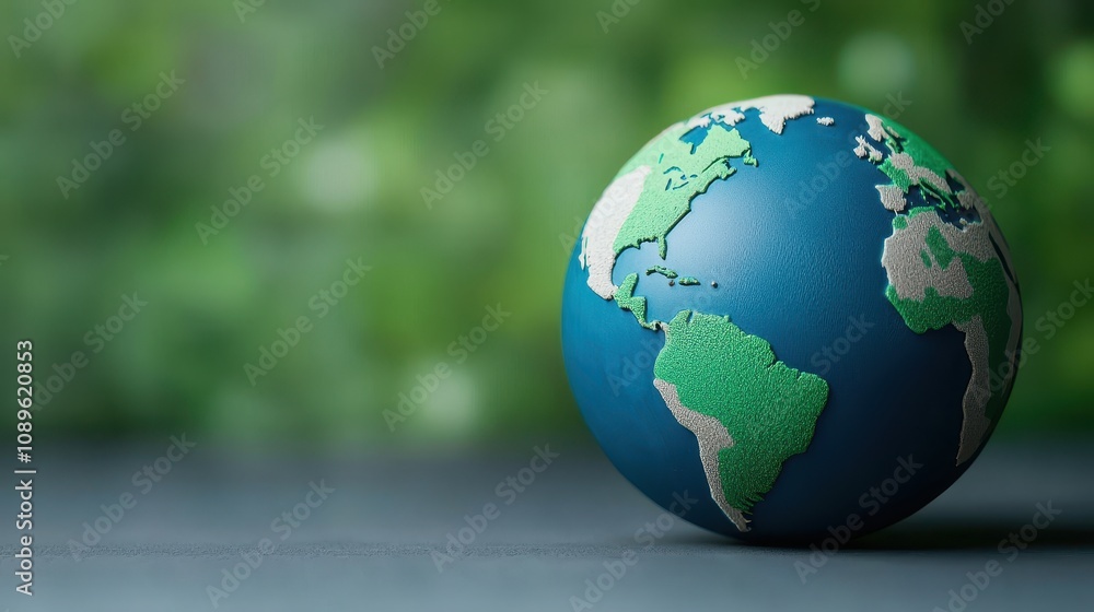 A colorful globe depicting Earth, set against a softly blurred green background, symbolizing nature and environmental awareness. A colorful globe depicting Earth, set against a softly blurred green background, symbolizing nature and environmental awareness.