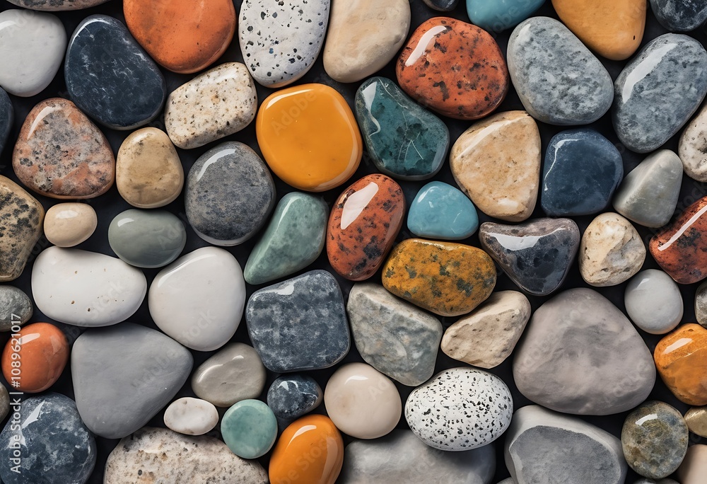 Processed collage of sea shore pebbles texture. Background for banner, backdrop or texture for 3D mapping Processed collage of sea shore pebbles texture. Background for banner, backdrop or texture for 3D mapping