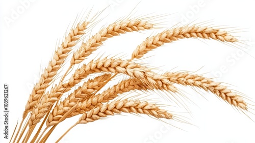 A close-up of golden wheat stalks, showcasing their texture and natural beauty, symbolizing agriculture and harvest.