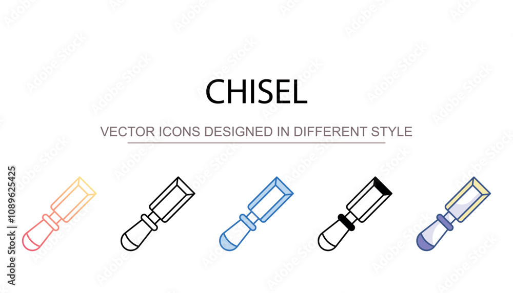 Naklejka premium Chisel icon design with white background stock illustration