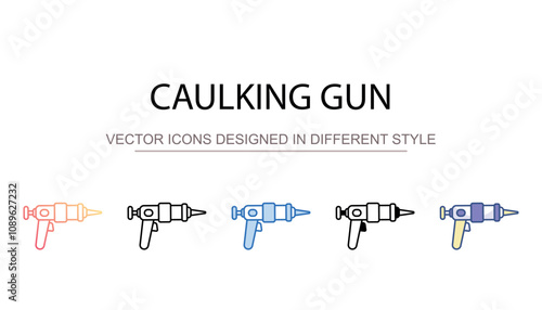 Caulking Gun icon design with white background stock illustration
