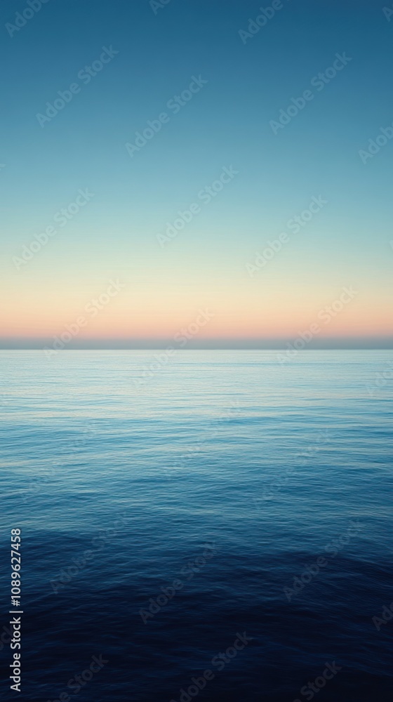 Fototapeta premium Serene Ocean Meets Tranquil Evening Sky
