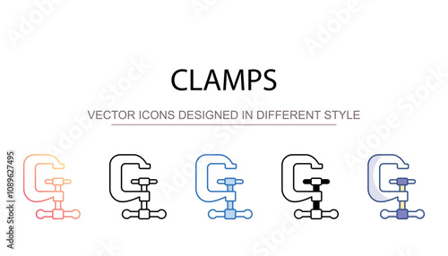 Clamps icon design with white background stock illustration