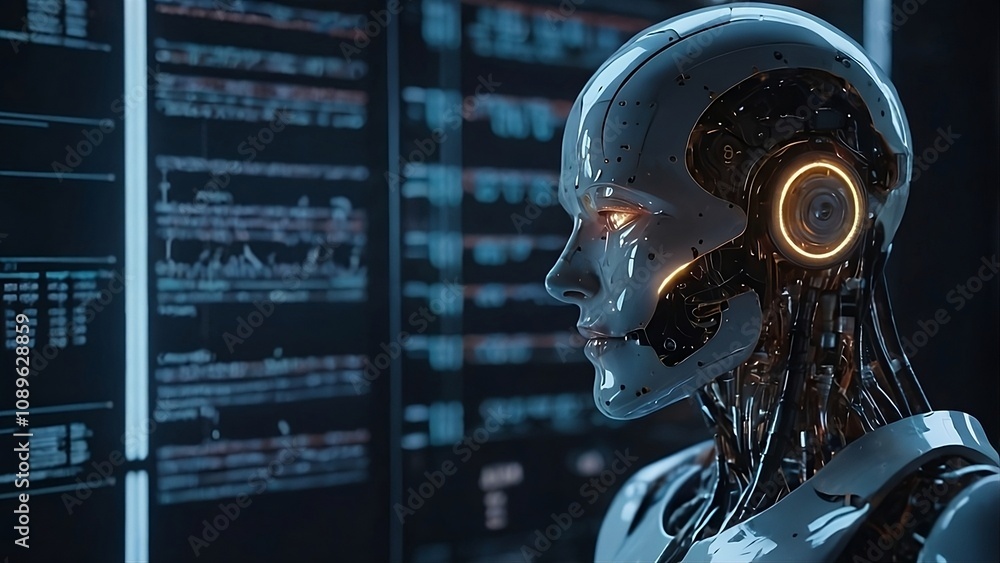 Fototapeta premium A Futuristic Concept Of Artificial Intelligence