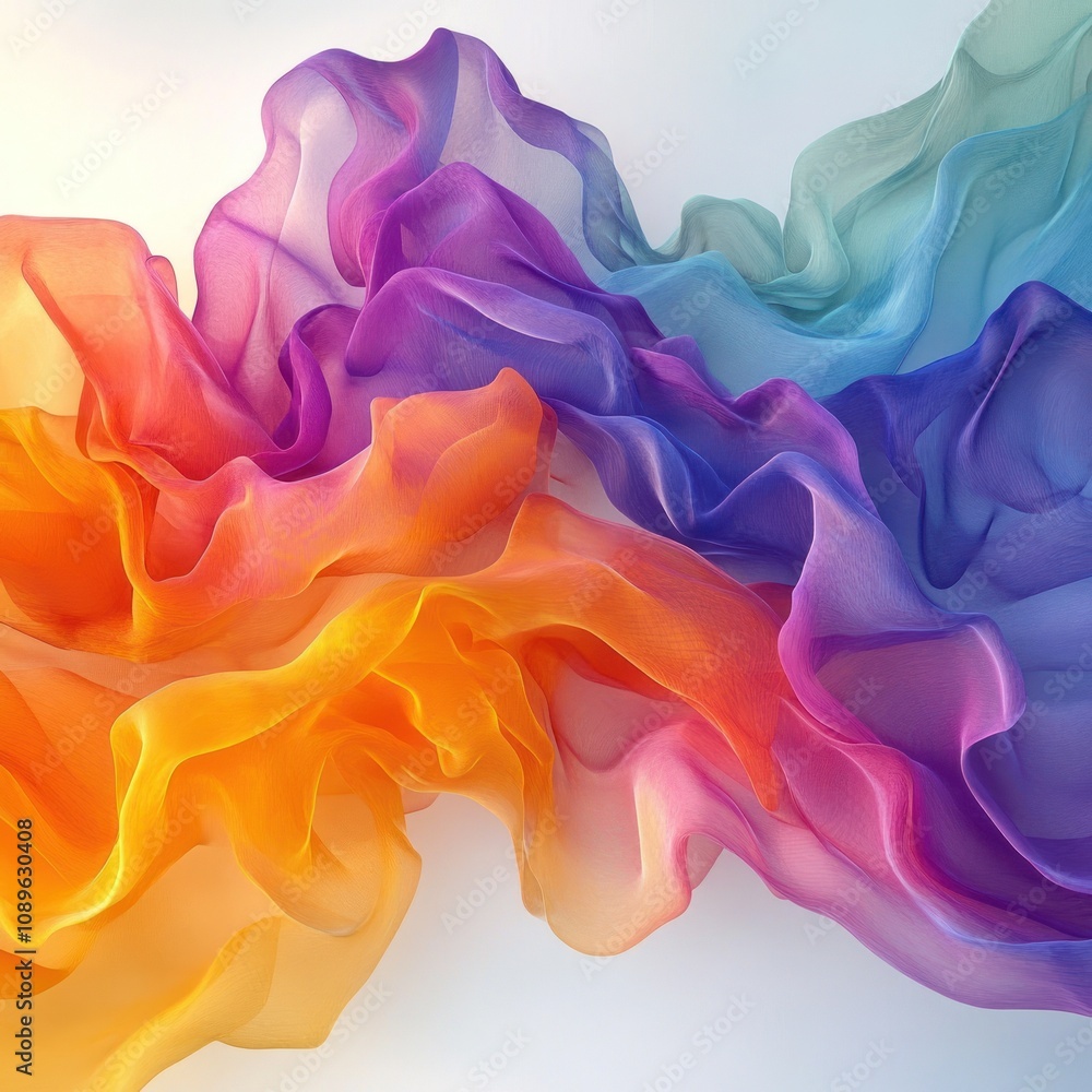 Ethereal fabric-like abstract forms in motion Ethereal fabric-like abstract forms in motion