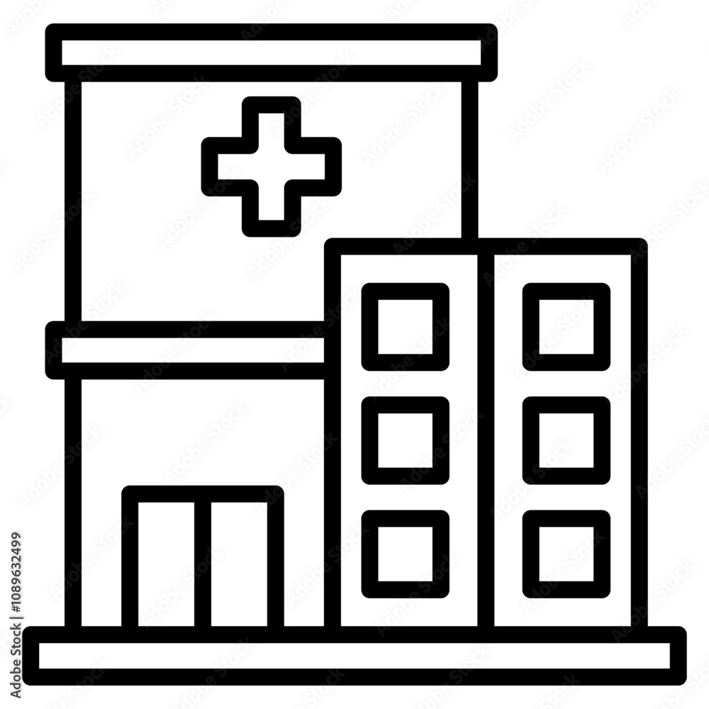 Fototapeta premium Hospital city icon element for design