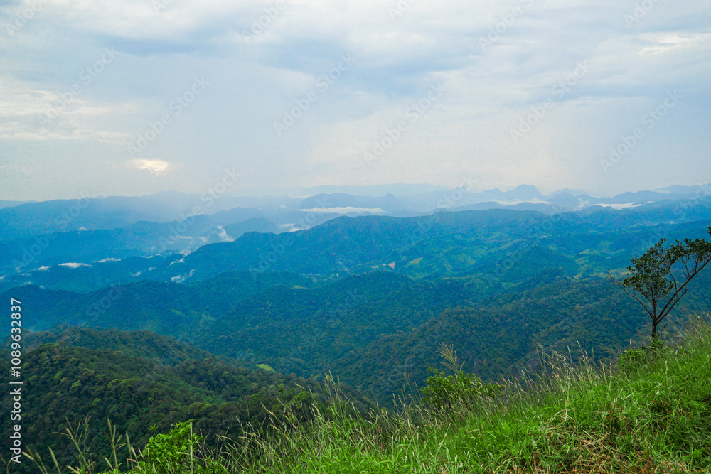 Breathtaking mountain view overlooking lush valley nature landscape serene environment aerial perspective peaceful atmosphere Breathtaking mountain view overlooking lush valley nature landscape serene environment aerial perspective peaceful atmosphere