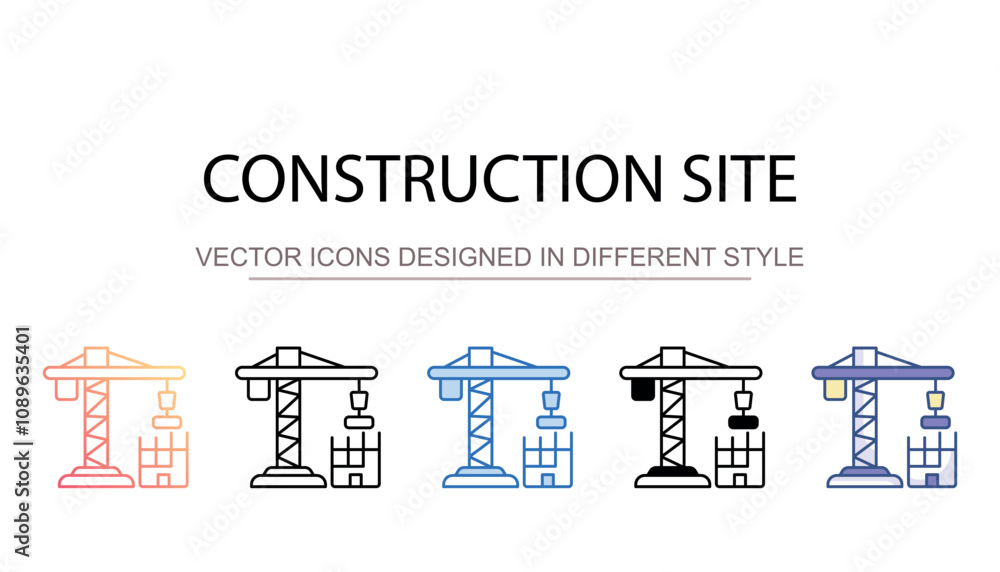 Obraz premium Construction Site icon design with white background stock illustration