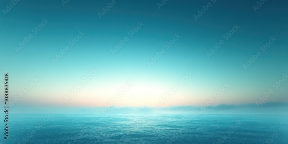 Serene Ocean Sunrise Misty Horizon Calm Waters Serene Ocean Sunrise Misty Horizon Calm Waters