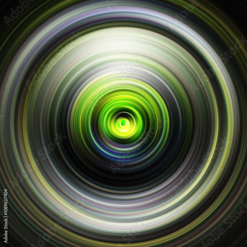 Colorful radial motion effect. Abstract rounded background. Color curves and sphere.